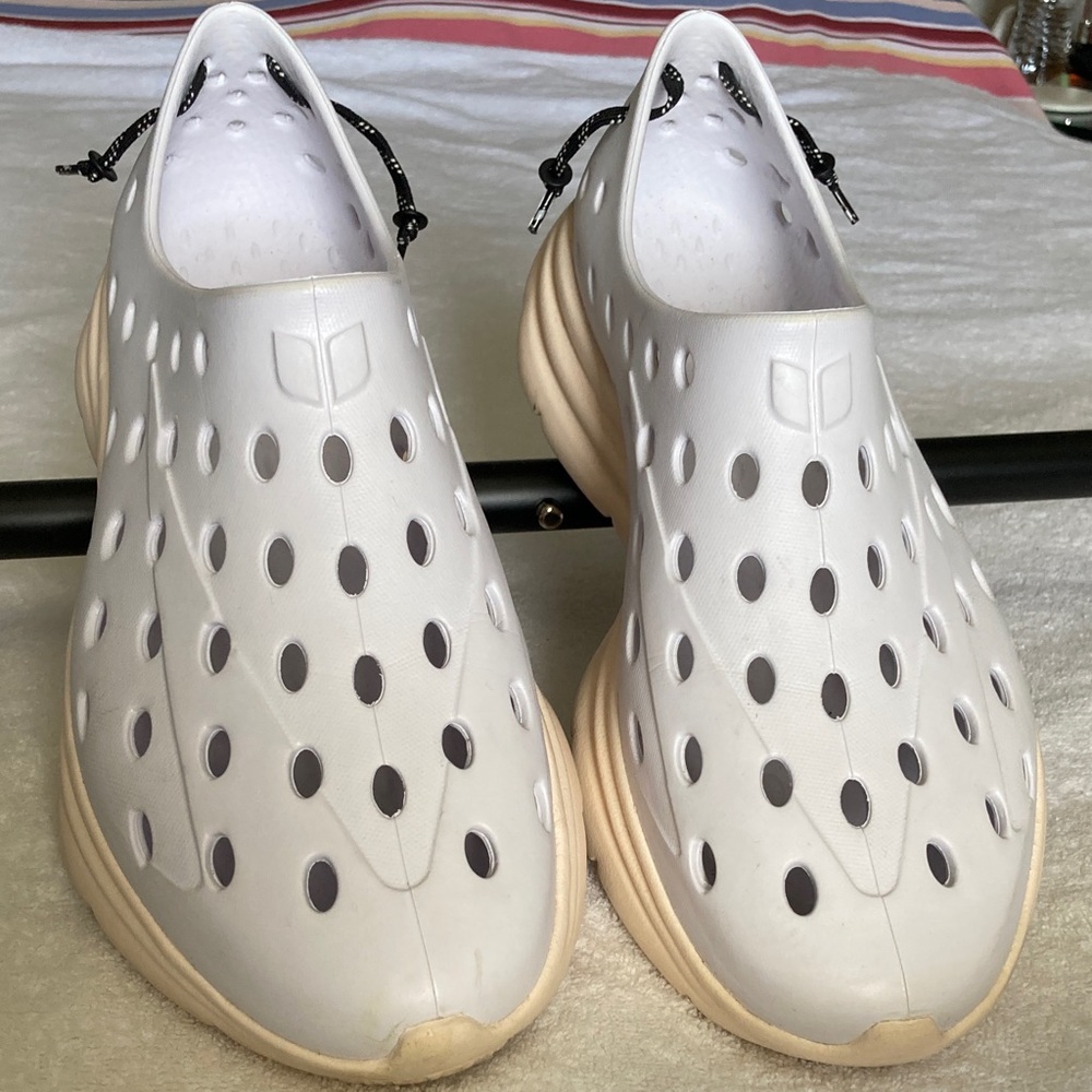 KANE White Foam Slip-On Clog with Adjustable Heel